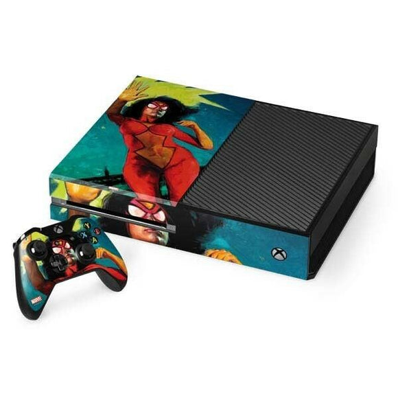Spider-Woman Kapow Xbox One Console & Controller Skin By Skinit Marvel NEW