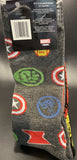 Mens Socks Marvel Iron Man & Avengers Logos 2 PAIRS Men Shoe Sizes 6-12 NEW