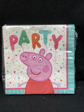 Peppa Pig Party Beverage Napkins/Serviettes 2ply 16pk - Peppa Pig Party Supplies