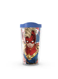 Tervis 16oz Captain Marvel Insulated Tumbler W/Blue Wrap and Lid Clear