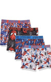 Marvel Spiderman Moisture Wick Boys Sz 8 Boxer Briefs 4prs