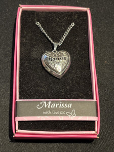 Heart Picture Locket With Love Necklace 16-18" Chain Marissa