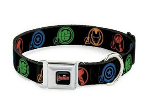 Marvel Avengers Superhero Logo Seatbelt Collar 1”wide Large15”-26”