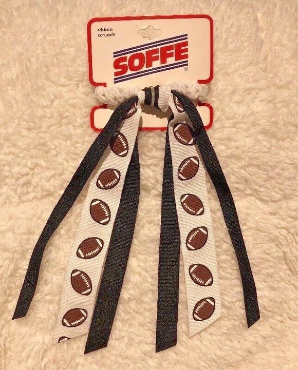 Soffe Football Ribbon Scrunch Black/White NEW