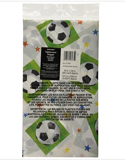 Championship Soccer Plastic Tablecover 54