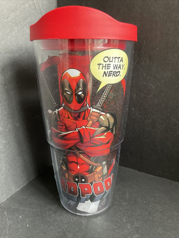 Tervis Deadpool “Outta My Way Nerd” 24oz Tumbler W/Lid