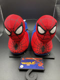 Spiderman Plush Sock Slippers w/ Stuffed Spidey Face Kids Size 7/8