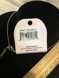 All About Double Heart Gold/CZ Pendant Adjustable Chain NEW