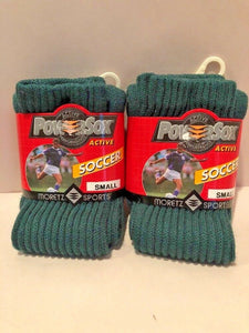 2 (Two) Pair PowerSox Moretz Soccer Socks Dark Green Size Small NWT