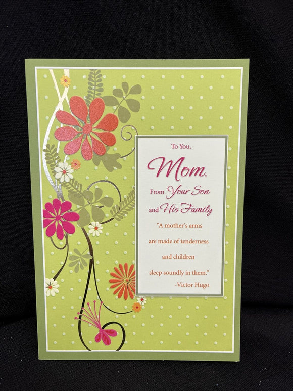 Mother's Day For Mom From Son Greeting Card w/Envelope