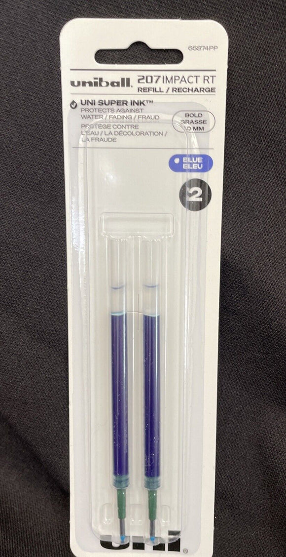 uni-ball Impact 207 RT Gel-Ink Pen Refill Bold Tip Blue Ink 442367 (65874PP)