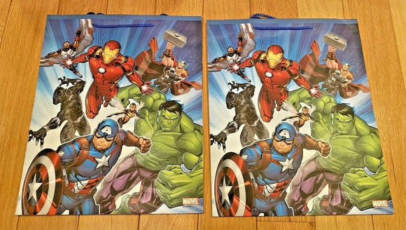 Set Of 2 Avengers Gift Bags 12.5” X 10” X 5” NEW