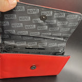 Buckle Down Fold Over Red Marvel Metal Brick Emblem Wallet