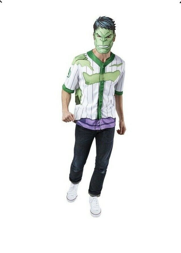 Incredible Hulk Men's Baseball Jersey Top and Mask Costume Size Standard