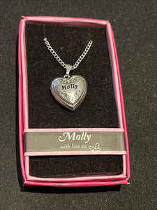 Heart Picture Locket With Love Necklace 16-18" Chain Molly