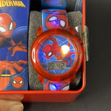 Kids Spiderman LED Watch W/ Face Pose Decorative Light Up Band Marvel