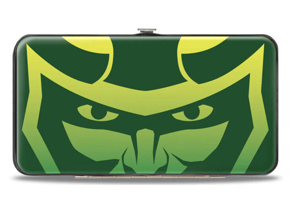 Buckle Down Marvel Loki Text W/ Face Icon Hinged Wallet