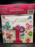 Sweet Girl Butterfly Flower Cute Kids 1st Birthday Party Favor Sacks Loot Bags