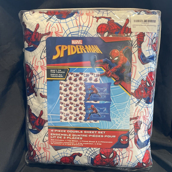 Marvel Spiderman Full Size 4 Piece Sheet Set