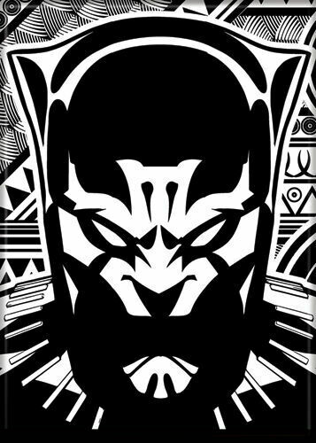 Black Panther bw graphic PHOTO MAGNET 2 1/2