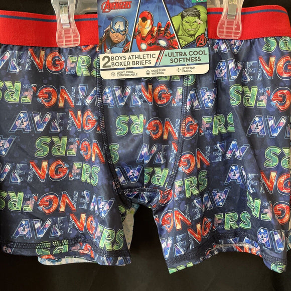 Marvel Avengers & Iron Man Ultra Cool Boys Athletic Boxer Briefs 2 Pack Size 10