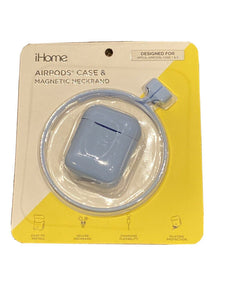 iHome Airpods Case And Magnetic Neckband Baby Blue New