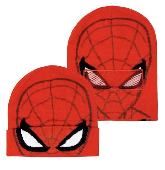 Marvel Spiderman Boys Costume Mask Beanie Winter Hat