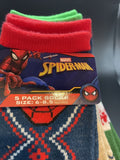 Marvel Spiderman Assorted Christmas 5Pack Socks Kids Sz 6-8.5