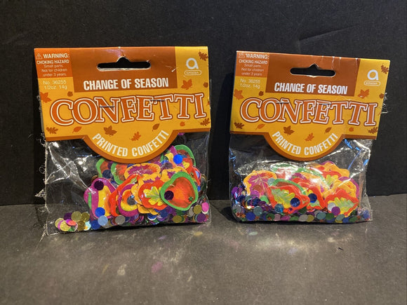 2 Packs Of Change Of Season Confetti Leaves And Fruit NEW