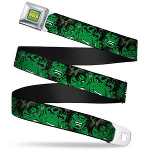 MARVEL COMICS THE HULK Full Color Seatbelt Belt Stacked Webbing- 24" -38" WHU002