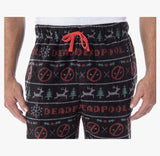 Marvel Men's Deadpool Christmas Ugly Sweater Fleece Sleep Pajama Pants Sz Large