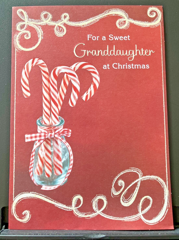 Merry Christmas Granddaughter Greeting Card w/Envelope