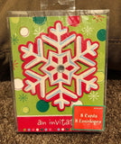 Holiday Buzz Snowflake Christmas Holiday Cocktail Party Deluxe Invitations 8 Ct