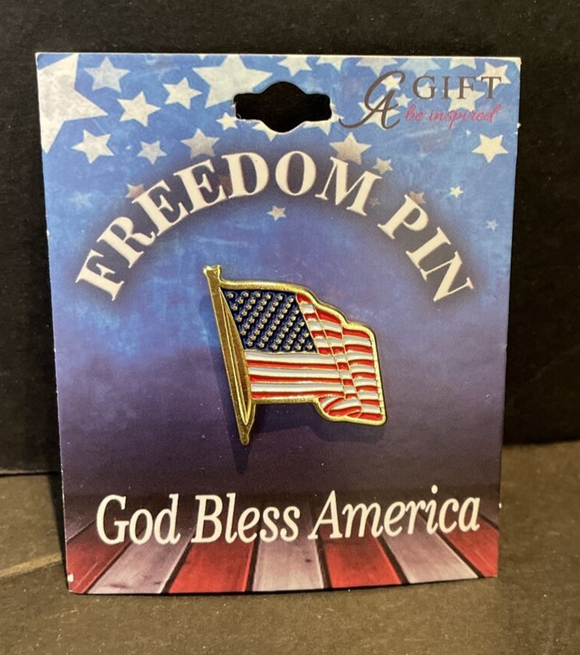 Cathedral Metal American Flag Freedom Pin