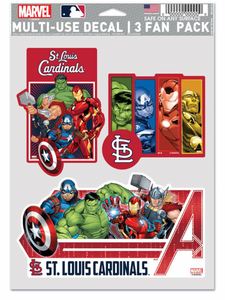 St. Louis Cardinals Marvel Multi-Use Decal 3 Fan Pack