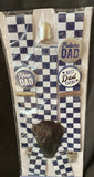 Future Dad Blue Checkered Suspenders One Size