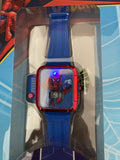 Spiderman LCD Kids Watch w/Built In Flashlight on Side of Watch