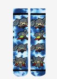 Marvel Thor Chibi Tie Dye Crew Mens Socks Size 6-12