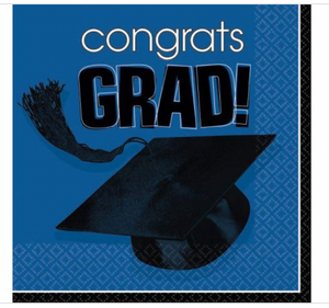 Blue Graduation Beverage Napkins