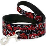 Buckle Down DOG LEASH - SPIDER-MAN/3-POSES/SPIDER WEB SKETCH   1" Wide 4' WSPD056