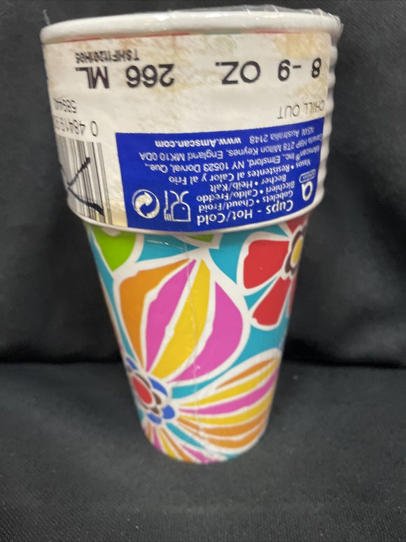 Chill Out Summer Floral Garden Luau Banquet Birthday Party 9 oz. Paper Cups