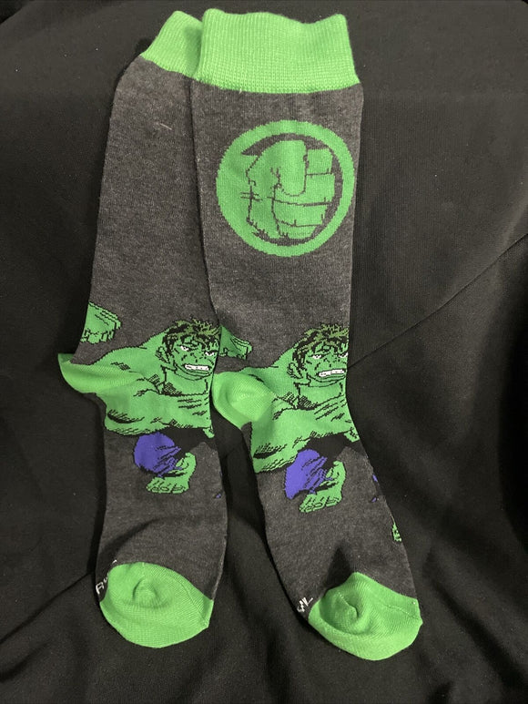 Marvel Hulk Mens Novelty Crew Sock Size 10-13