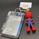 Marvel Spiderman Figure Keychain W/ Spiderman Plastic ID Case