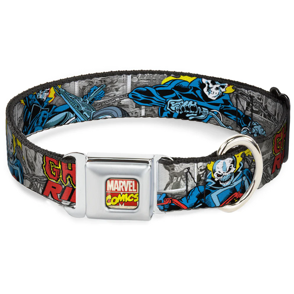 Marvel Comics Ghost Rider Logo Full Color Seatbelt Buckle Collar - WGR001