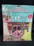 Hippie Chick Peace Owl Pink Brown Retro Birthday Party Table Decorating Kit