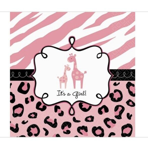 Sweet Safari It’s A Girl Large Napkins (36ct)