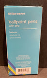 Office Depot Brand Grip Ballpoint Pens, 1.0 mm, White Barrel, Red Ink, 12-Pk