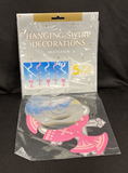 Hanging Swirl Communion Decorations 5-24" Pink Silver