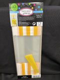 Yellow Sunshine Striped Party bags w/Twist Ties 10Ct Measures 3.1" X 3.5"