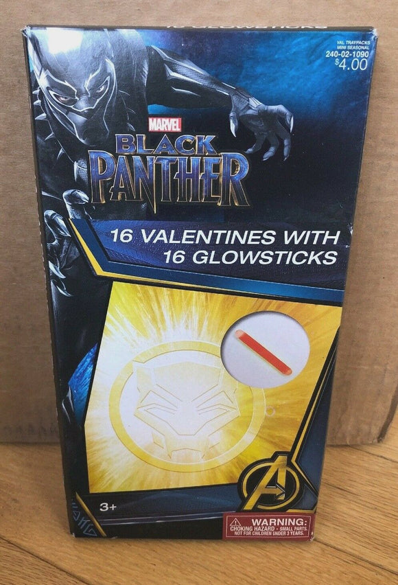 Marvel Black Panther Valentines Day 16 Cards 16 Glow Sticks Party Gifts Collect